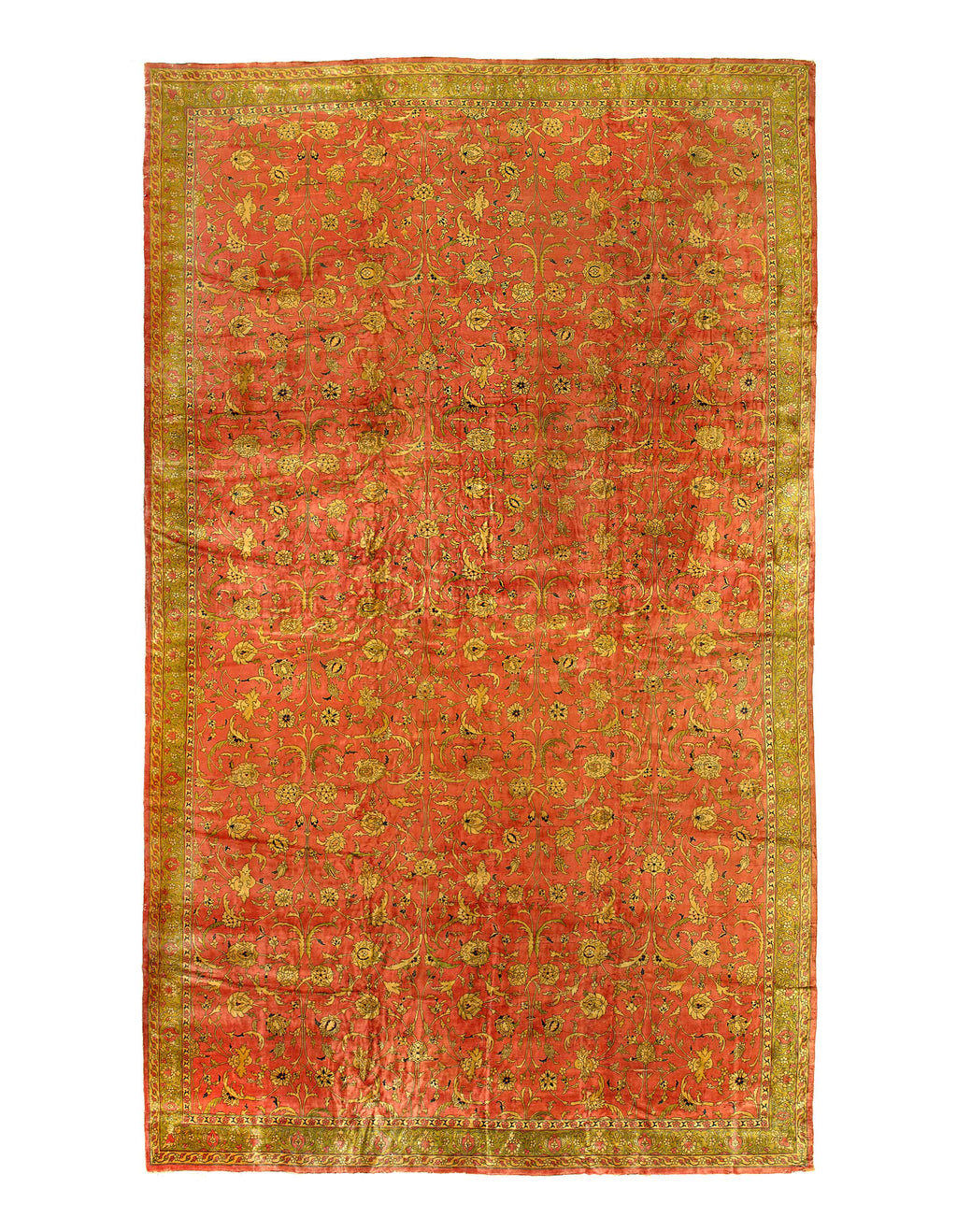Fine Hand knotted Antique Agra rug 14'9"x25'7"-0