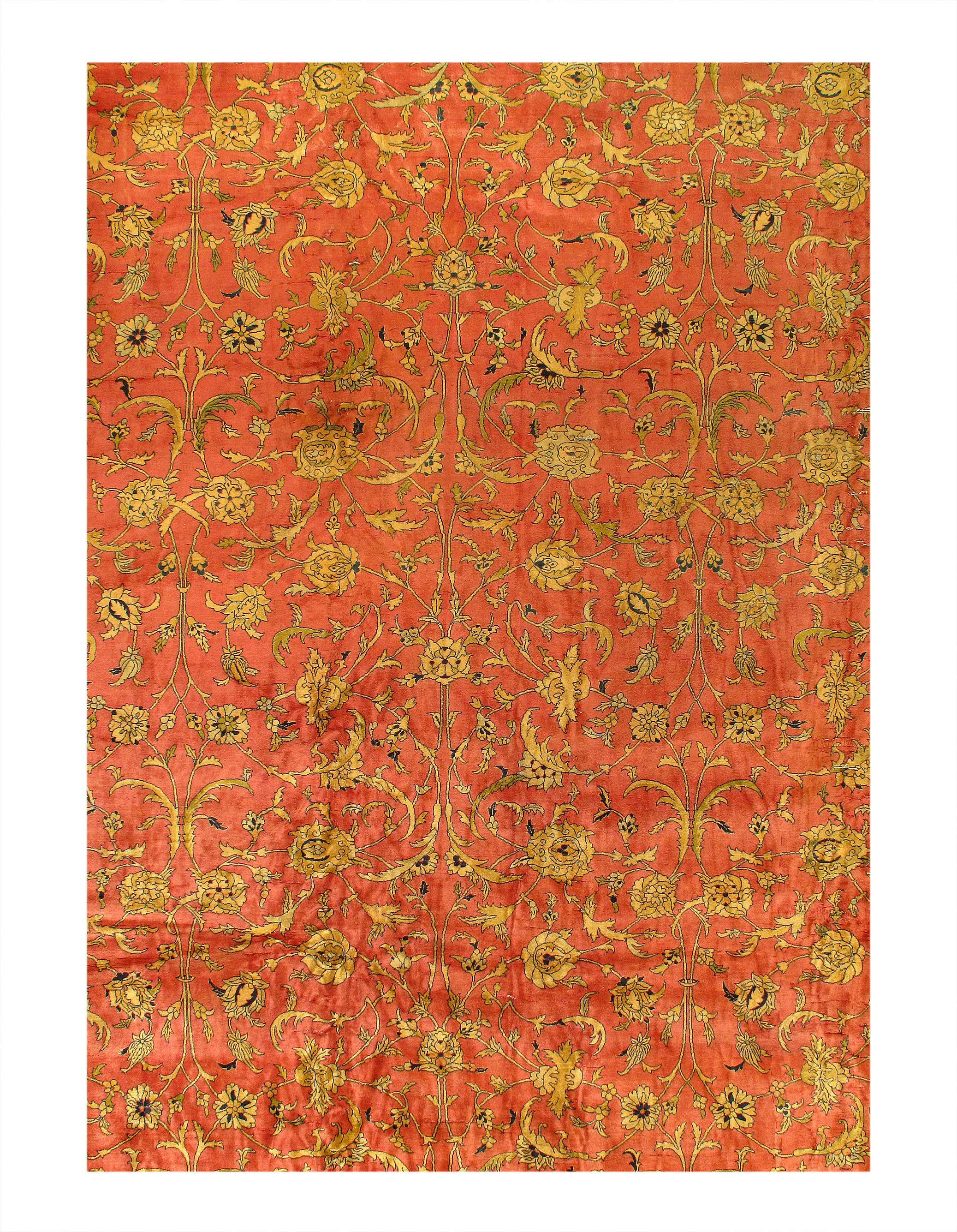 Fine Hand knotted Antique Agra rug 14'9"x25'7"-1