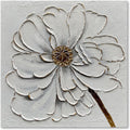 Oil Painting 24x24 Golden Textured Flower Canvas Art work