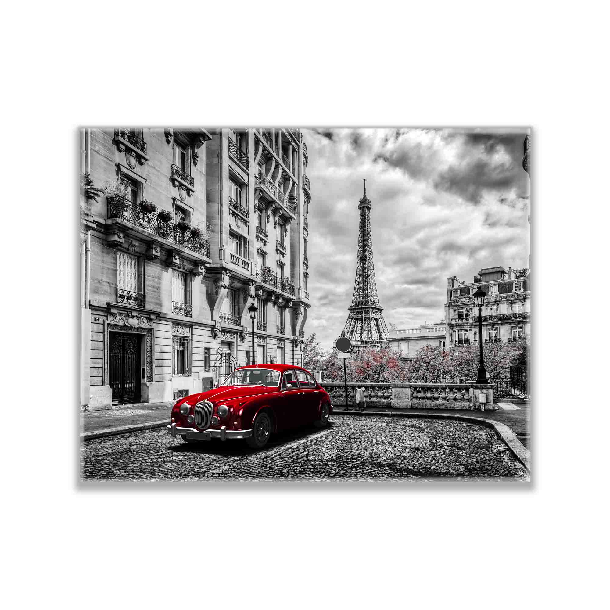 Canvas Print-Eiffel Tower Black white and red-Wall Art-0