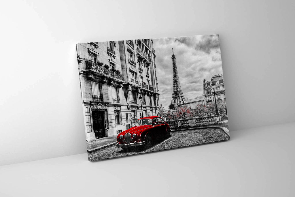 Canvas Print-Eiffel Tower Black white and red-Wall Art-1