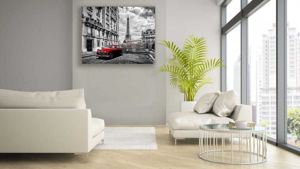 Canvas Print-Eiffel Tower Black white and red-Wall Art-2