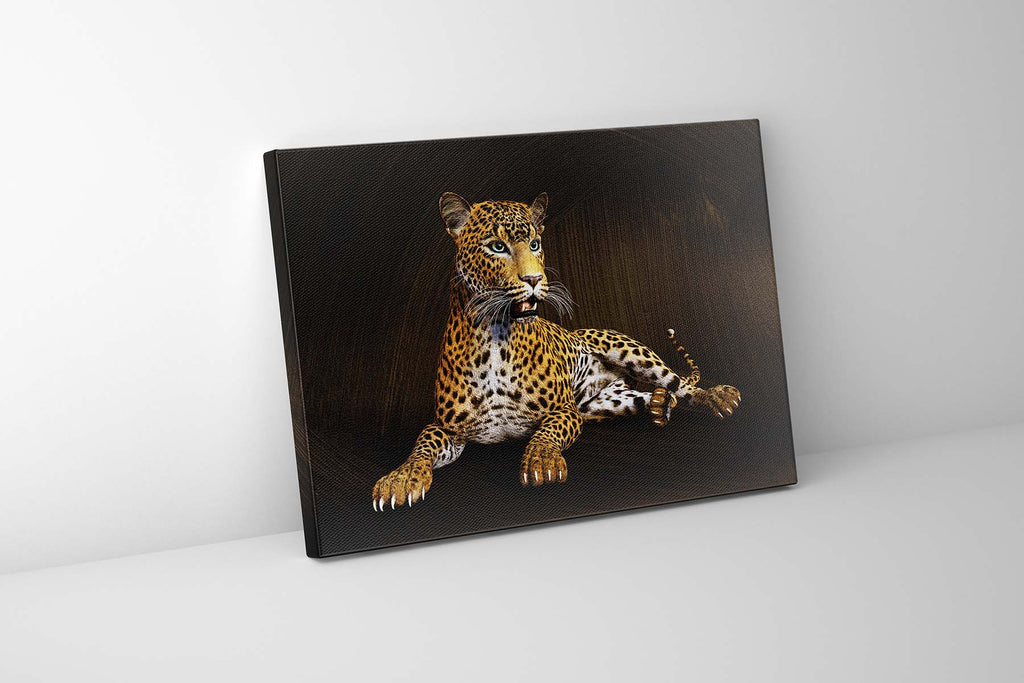 Leopard -Wildlife Canvas Art -Wall decor- Hand applied Gold varnish #4836-047-1