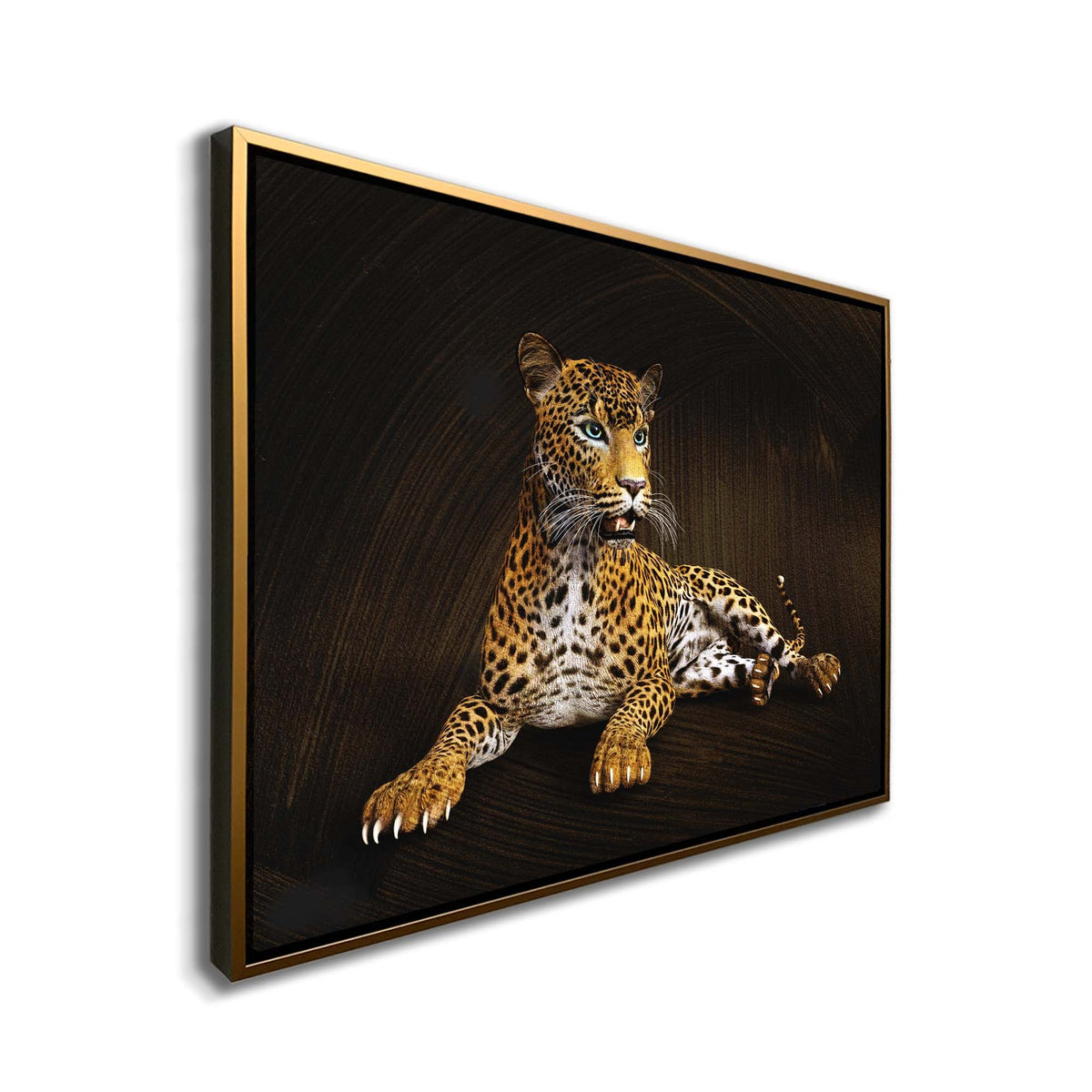 Leopard -Wildlife Canvas Art -Wall decor- Hand applied Gold varnish #4836-047-5