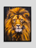 Canvas Lion Head - Wildlife Wall Art - Gold  Glitter-3