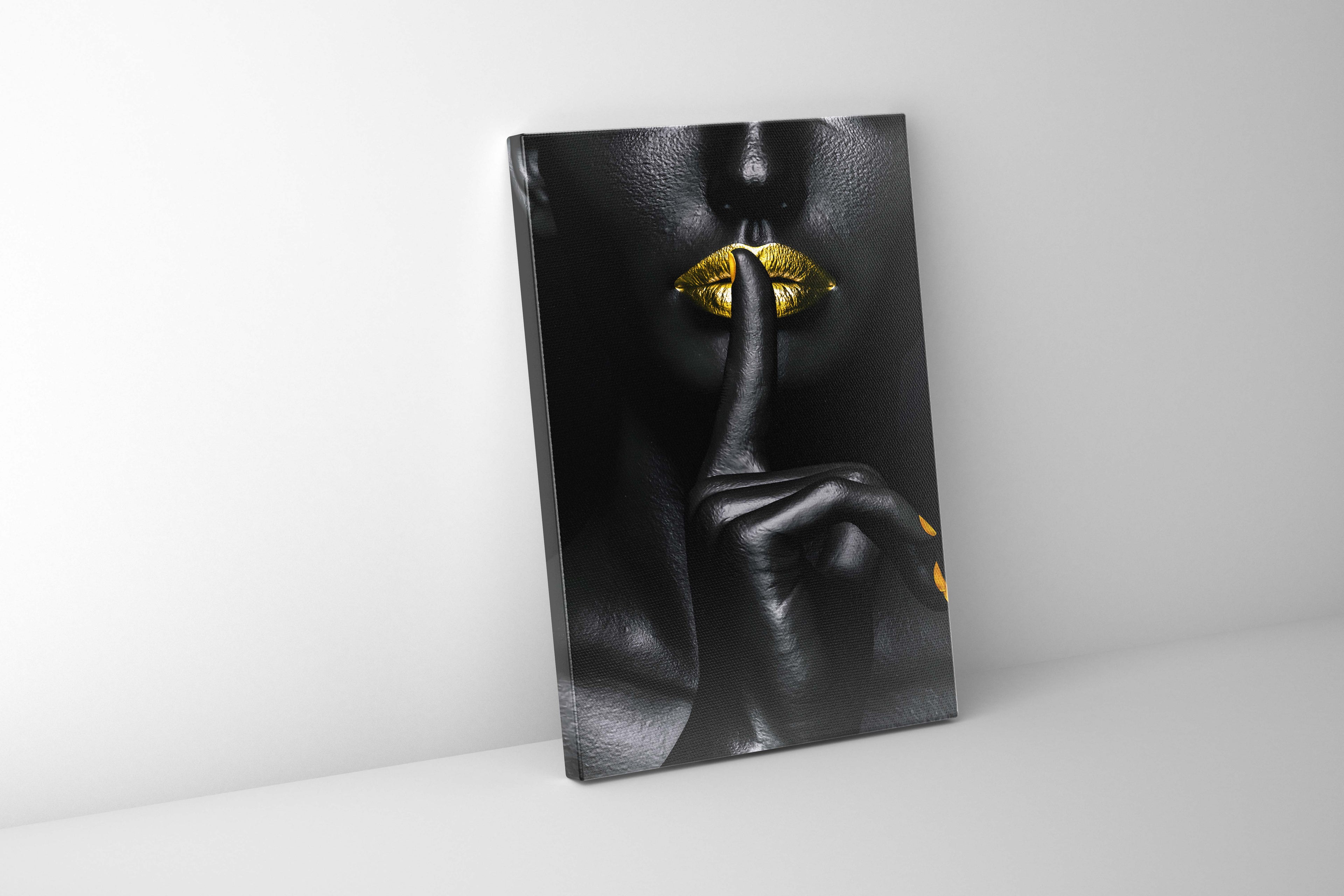 Noir Or-Abstract Gold and Black Wall art- Fine Art-Gold varnish-1