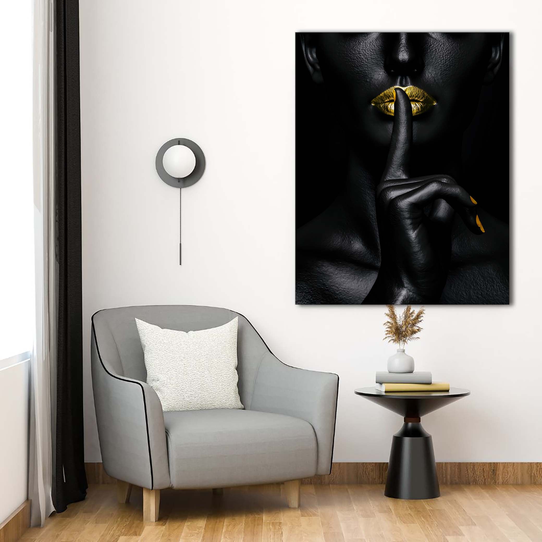 Noir Or-Abstract Gold and Black Wall art- Fine Art-Gold varnish-2