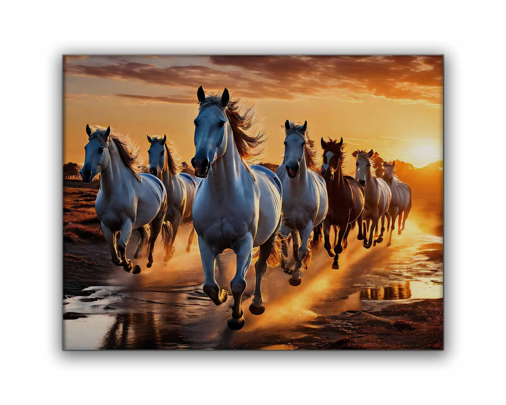 Lucky 7 Horses Fine Art Canvas-0