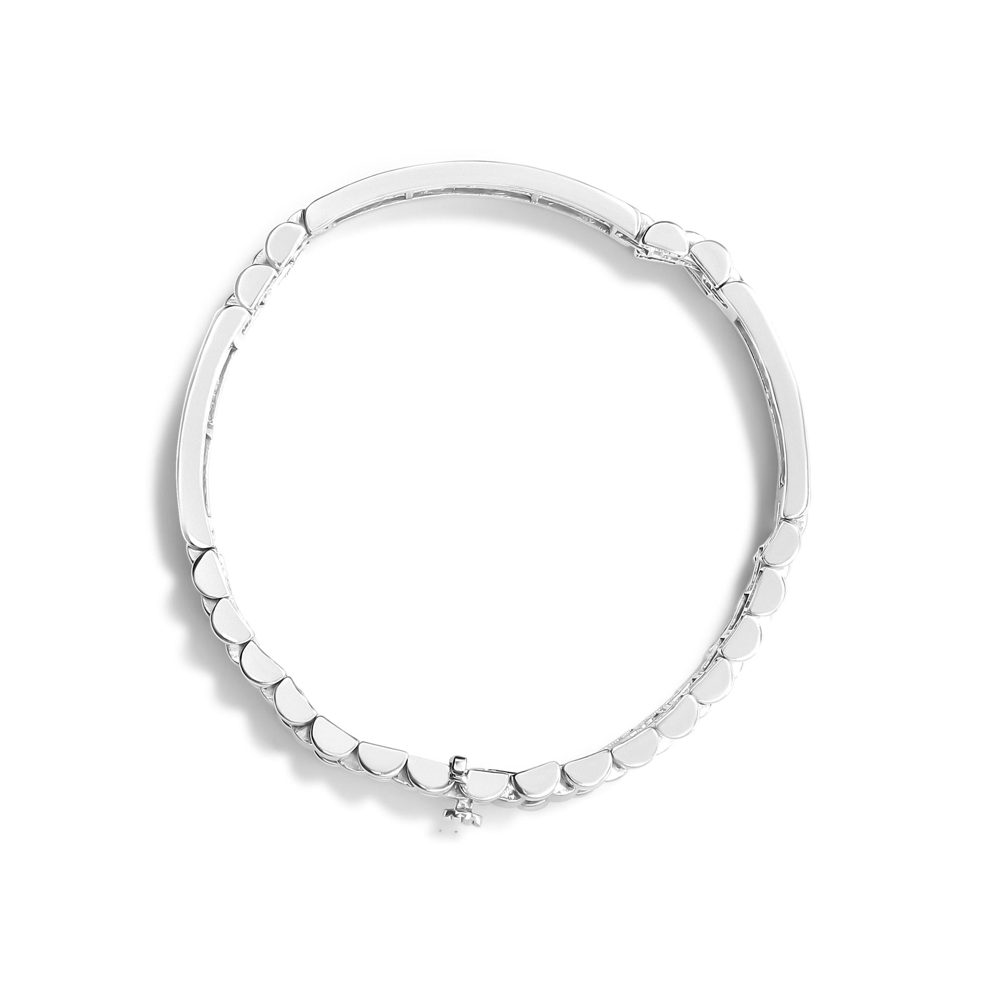 14K White Gold 12.0 Cttw Men's Invisible Set Princess Diamond Tennis Bracelet (G-H Color, VS1-VS2 Clarity) - Size 8.5" Inches-3
