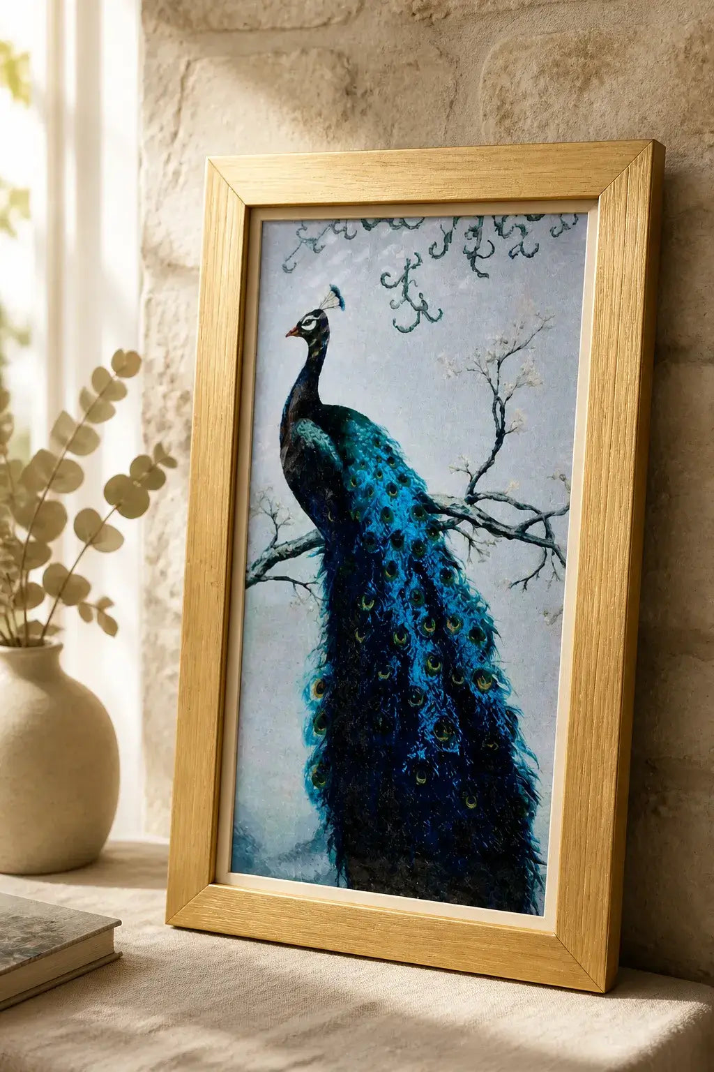 Azure Crest Peacock Diamond Painting
