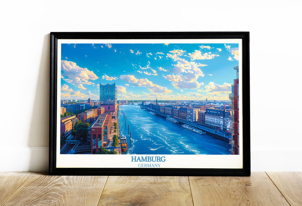 Hamburg Travel Poster - Hamburg Poster - Germany Wall Art - Elbphilharmonie - Germany Art Lover Gift-0