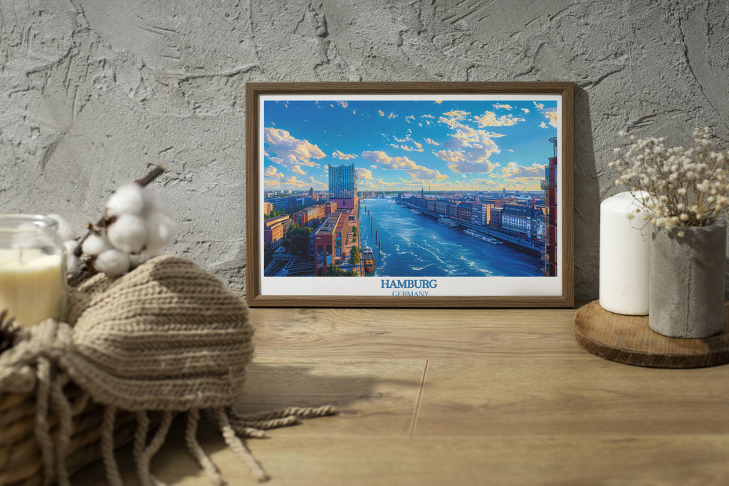Hamburg Travel Poster - Hamburg Poster - Germany Wall Art - Elbphilharmonie - Germany Art Lover Gift-1