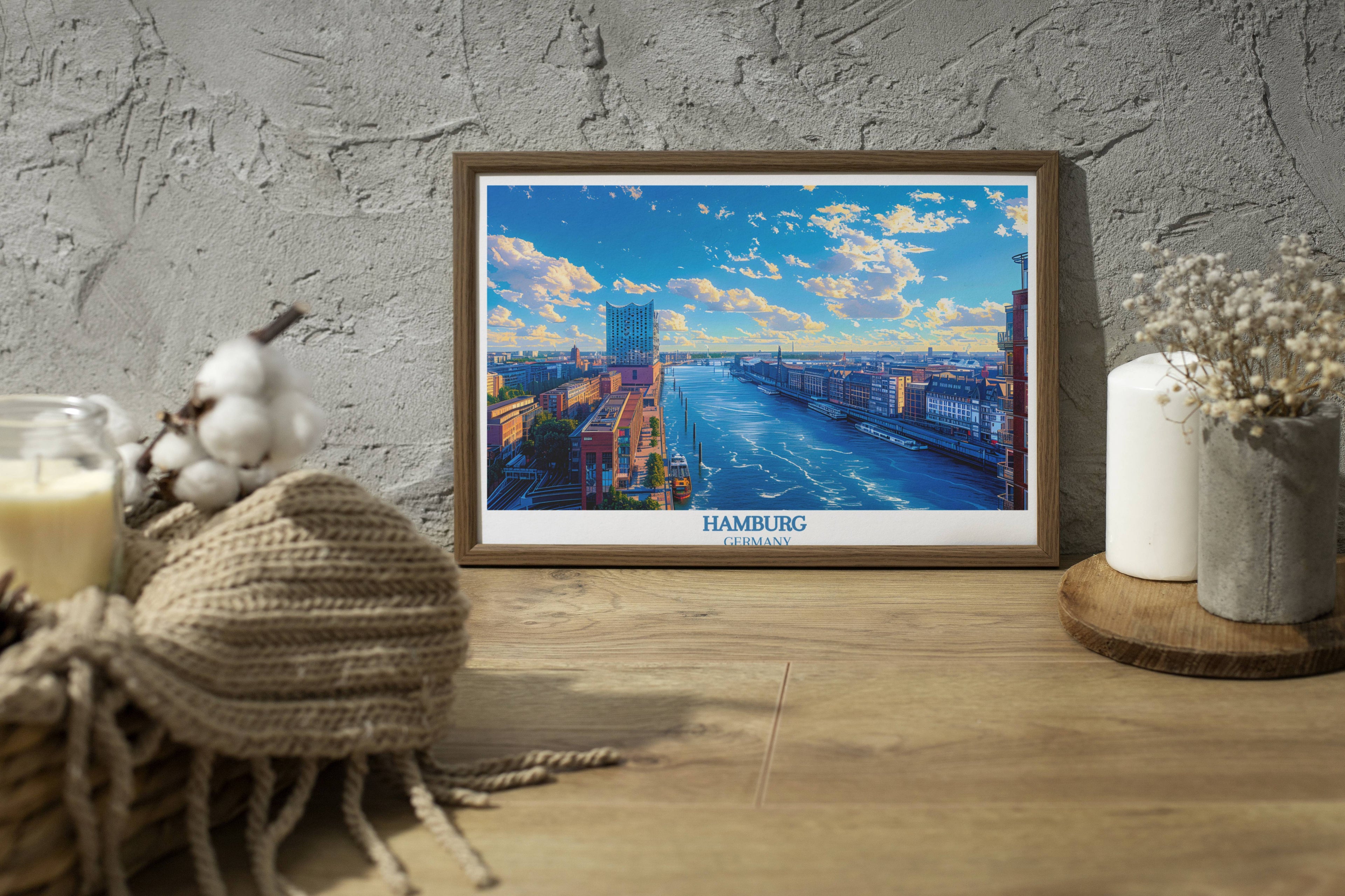 Hamburg Travel Poster - Hamburg Poster - Germany Wall Art - Elbphilharmonie - Germany Art Lover Gift-1
