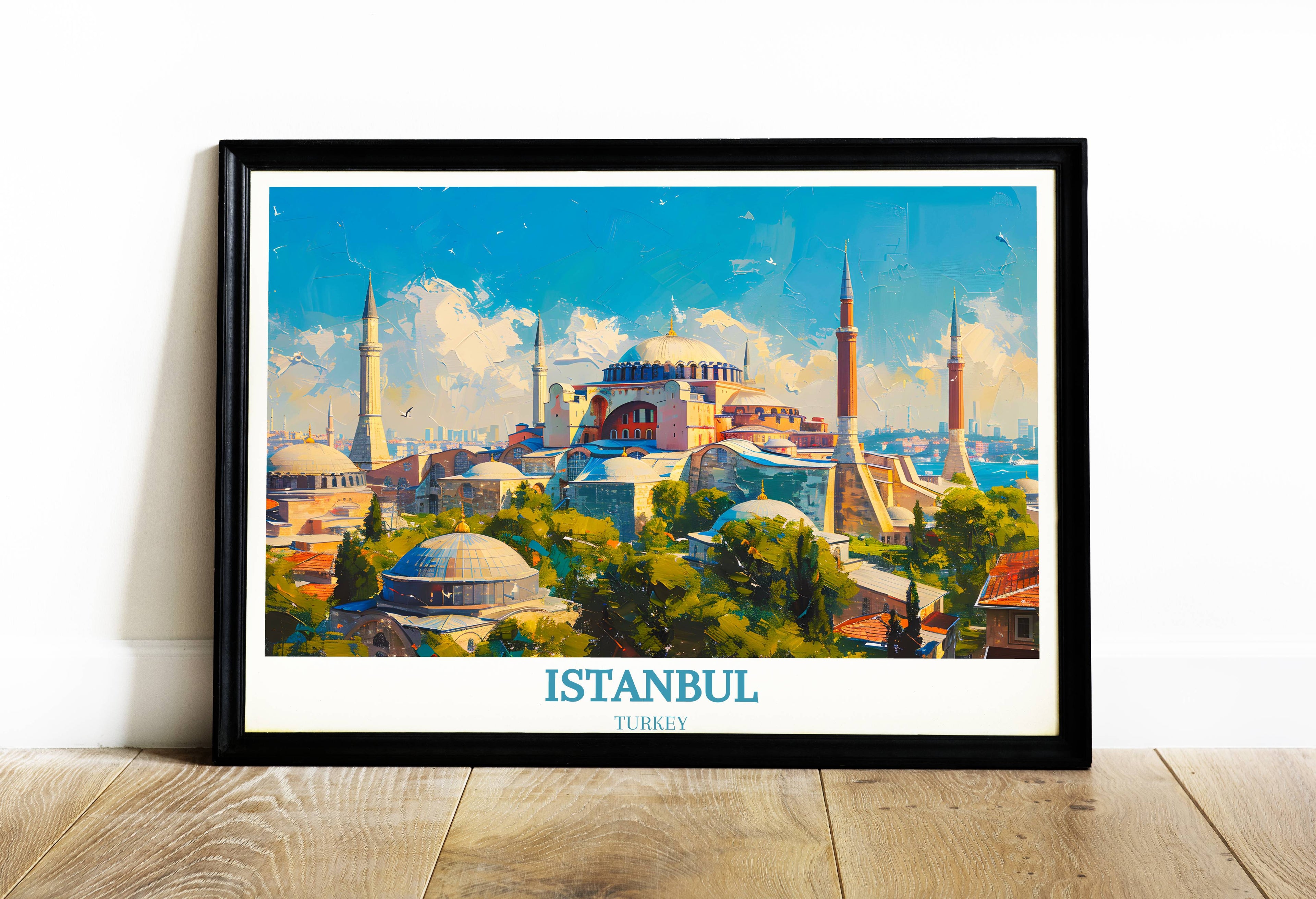 Vibrant Paintings and Art Prints of Istanbul Turkey - Housewarming Gifts - Hagia Sophia Painting