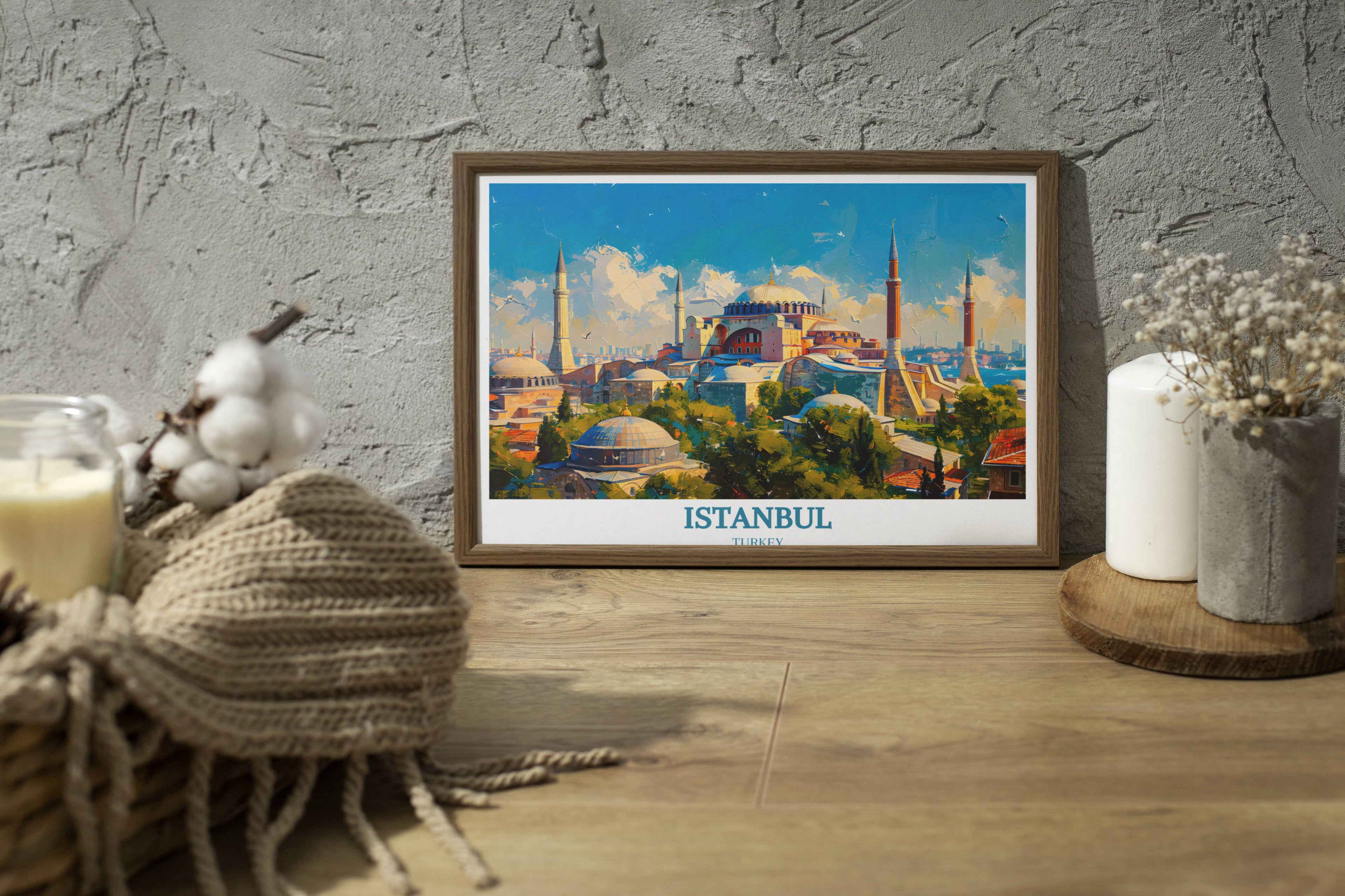 Vibrant Paintings and Art Prints of Istanbul Turkey - Housewarming Gifts - Hagia Sophia Painting