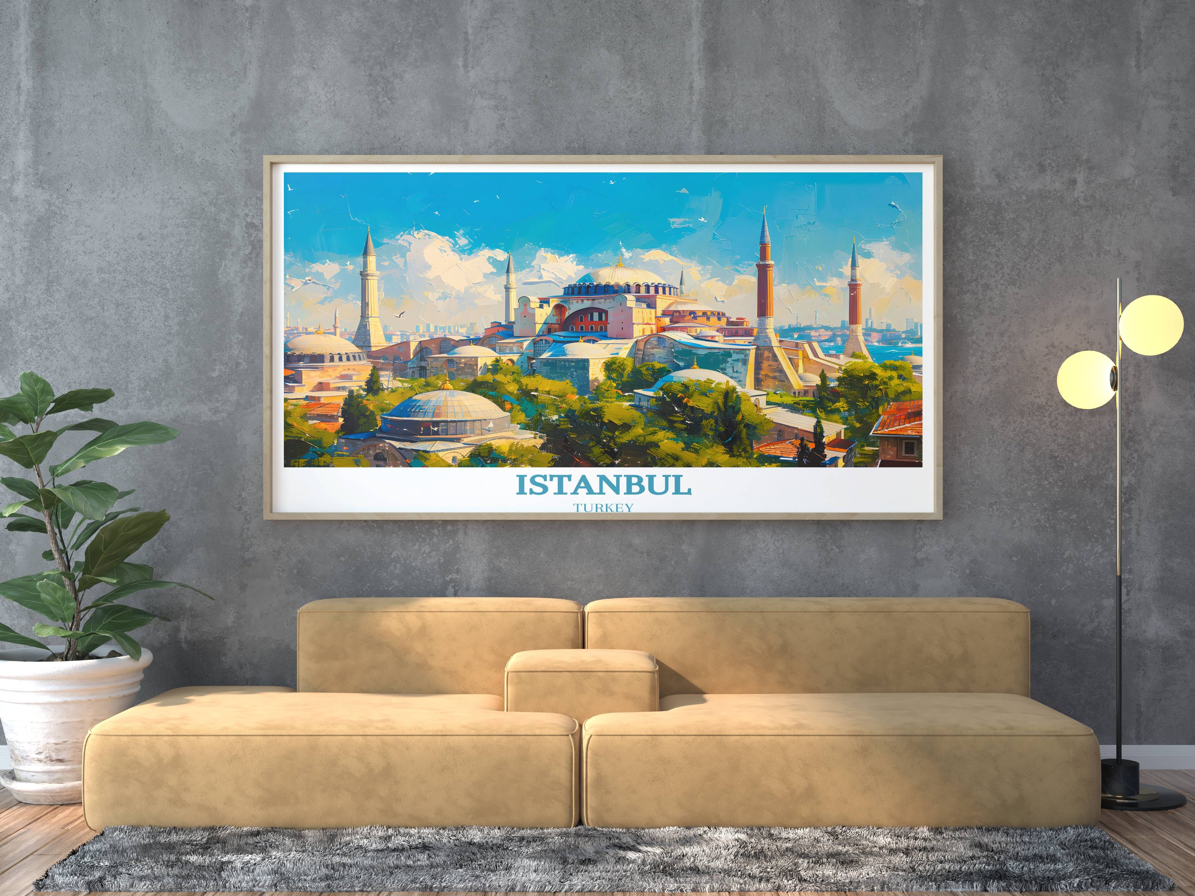 Vibrant Paintings and Art Prints of Istanbul Turkey - Housewarming Gifts - Hagia Sophia Painting