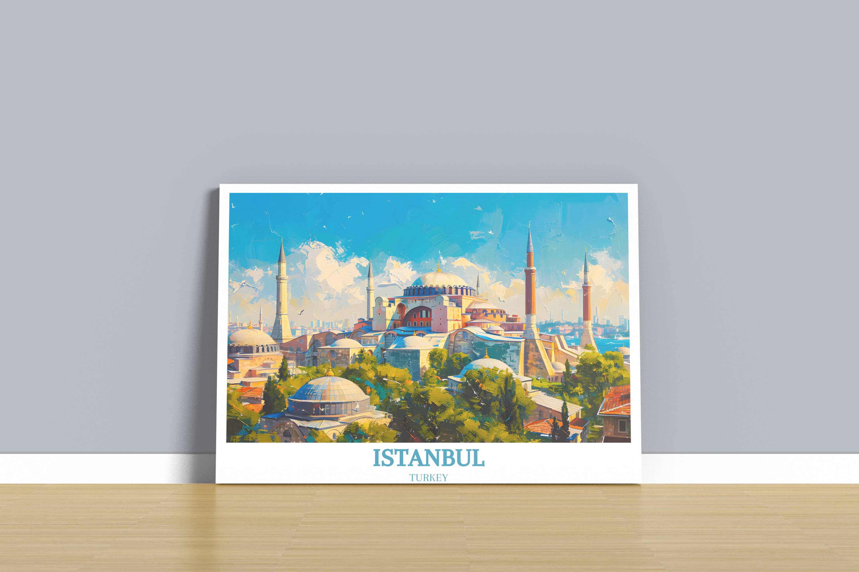 Vibrant Paintings and Art Prints of Istanbul Turkey - Housewarming Gifts - Hagia Sophia Painting