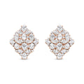 18K Rose Gold 8 1/3 Cttw Pear and Round Diamond Floral Cluster Omega Earrings (F-G Color, VS1-VS2 Clarity)-0