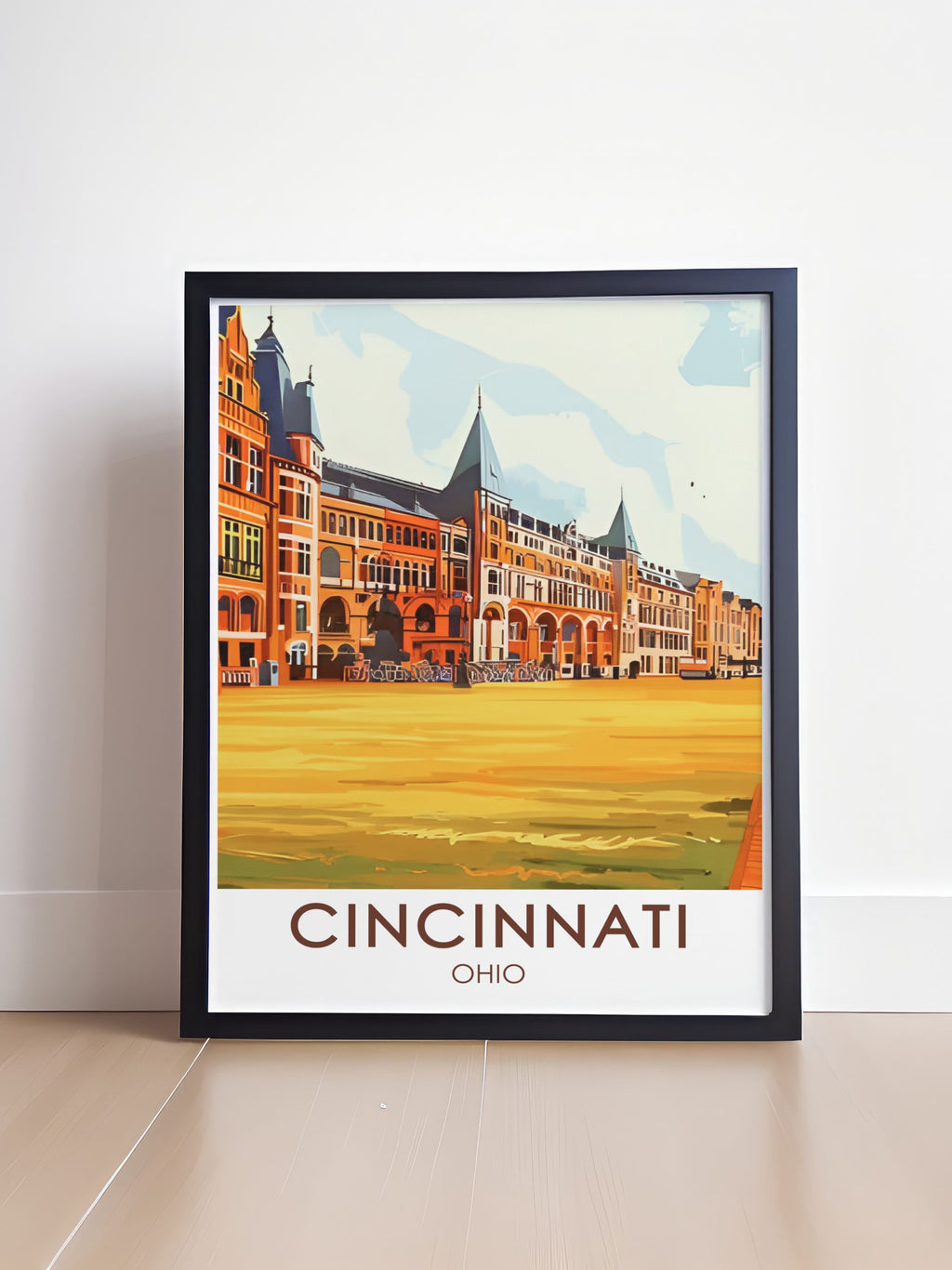 Cincinnati Poster Print -  Cincinnati Music Hall Poster Print - Cincinnati Skyline Travel Print - Cincinnati City Map Canvas Art-1