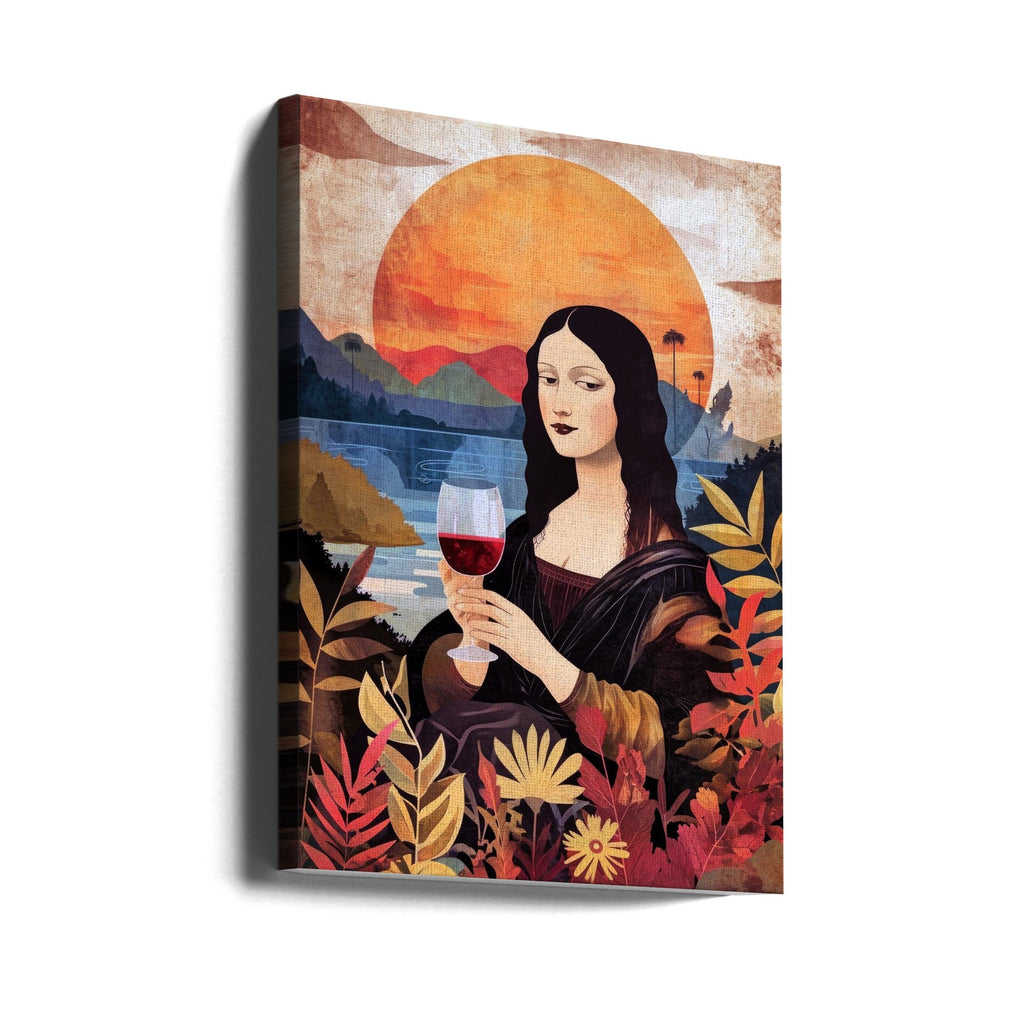 Wall art Mona Lisa Chill Out  Watercolor Digital Painting