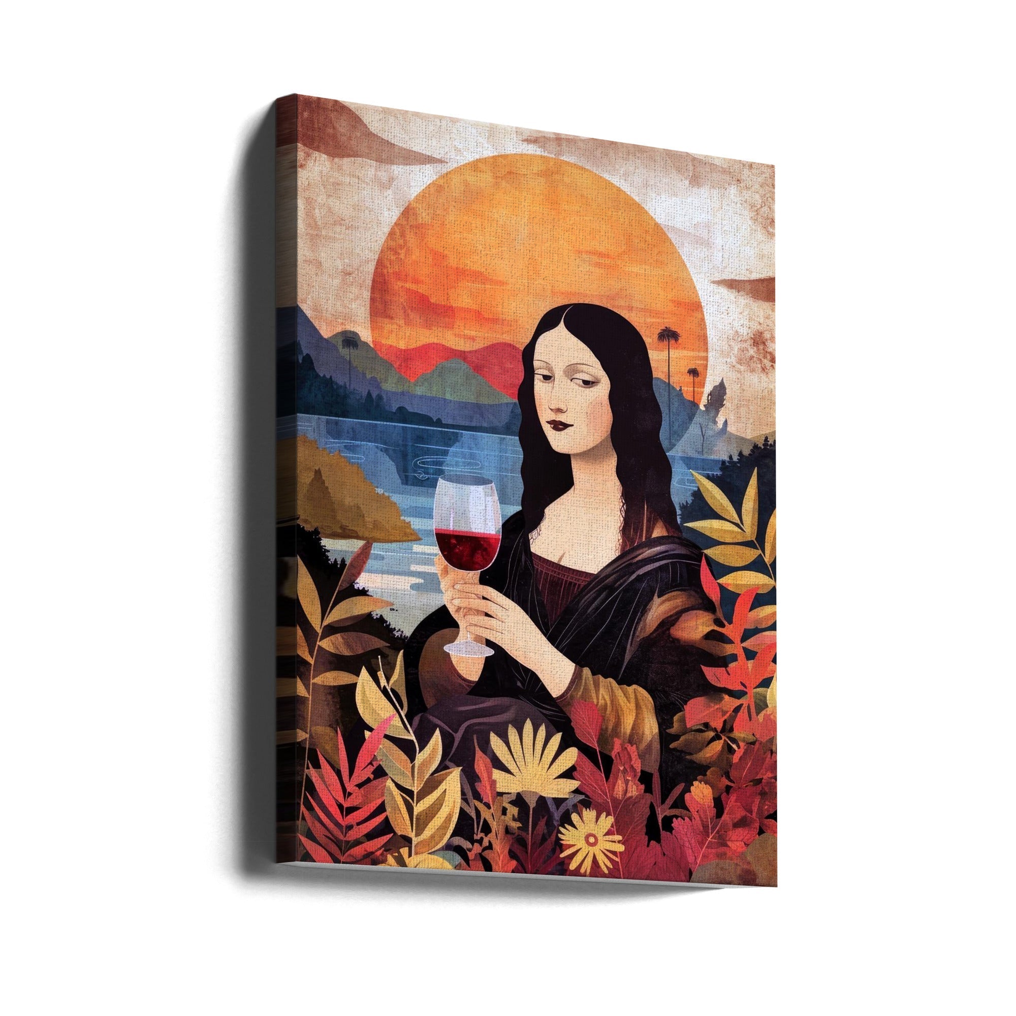 Wall art Mona Lisa Chill Out  Watercolor Digital Painting