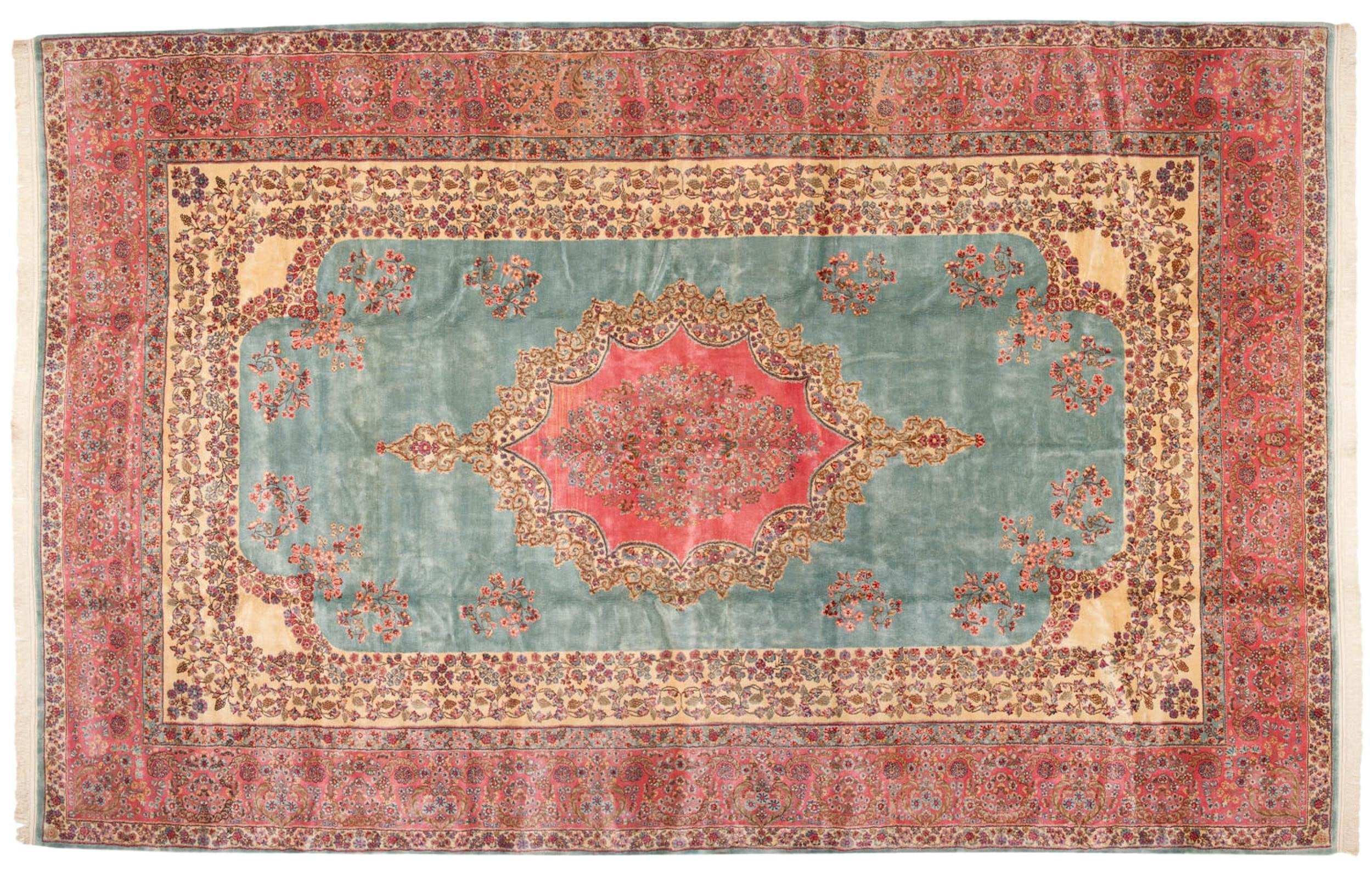 10x16.5 Vintage Fine Kerman Carpet-0