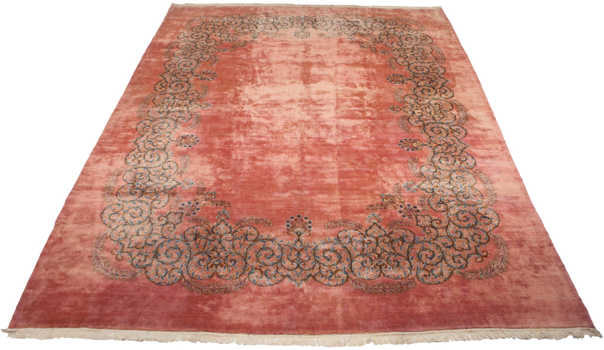 12x17.5 Vintage Fine Kerman Carpet-1