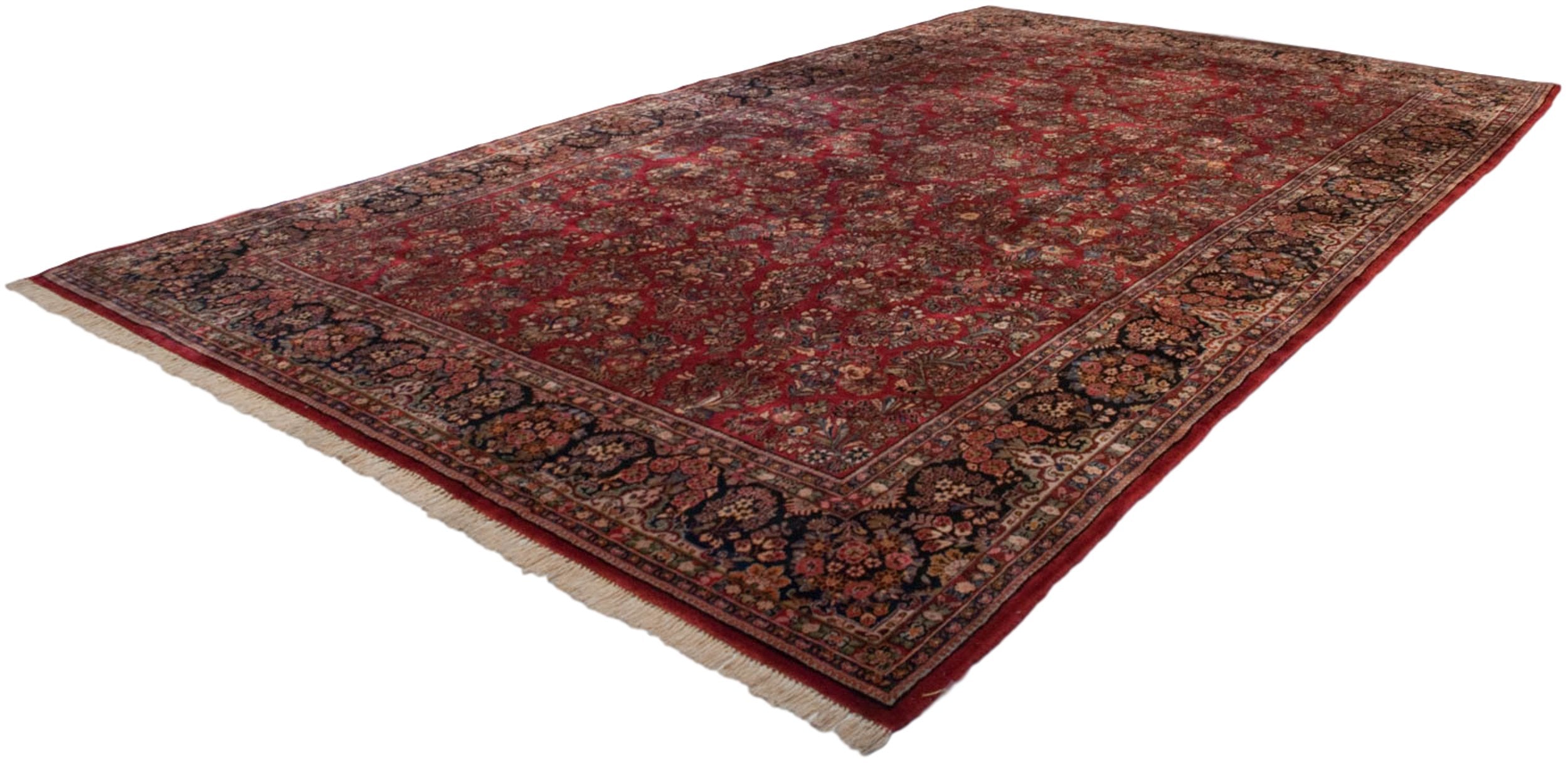 10.5x18.5 Vintage American Sarouk Carpet-4