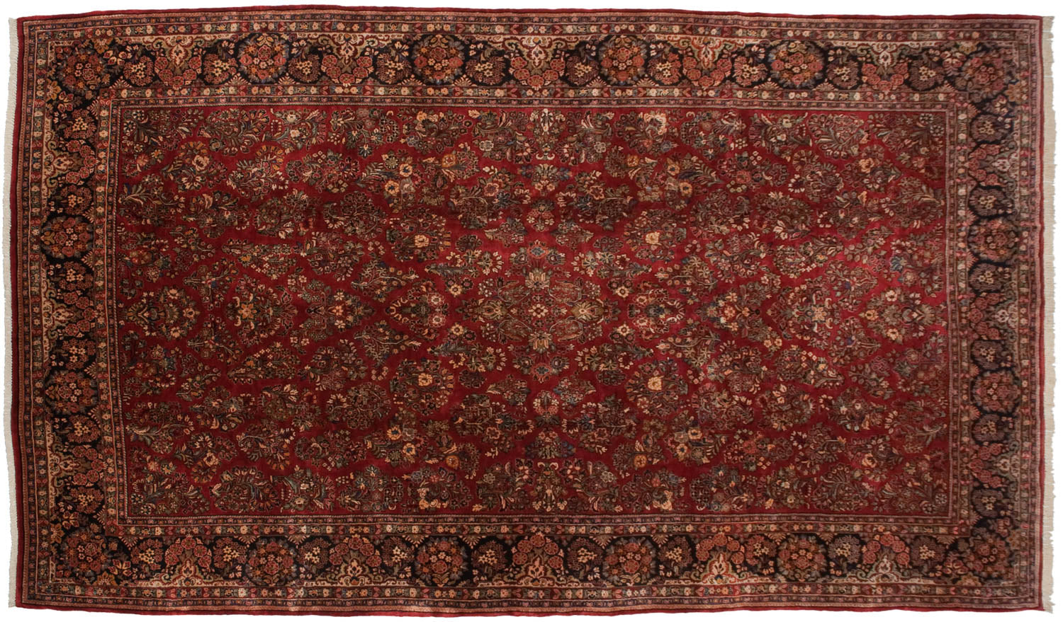 10.5x18.5 Vintage American Sarouk Carpet-0