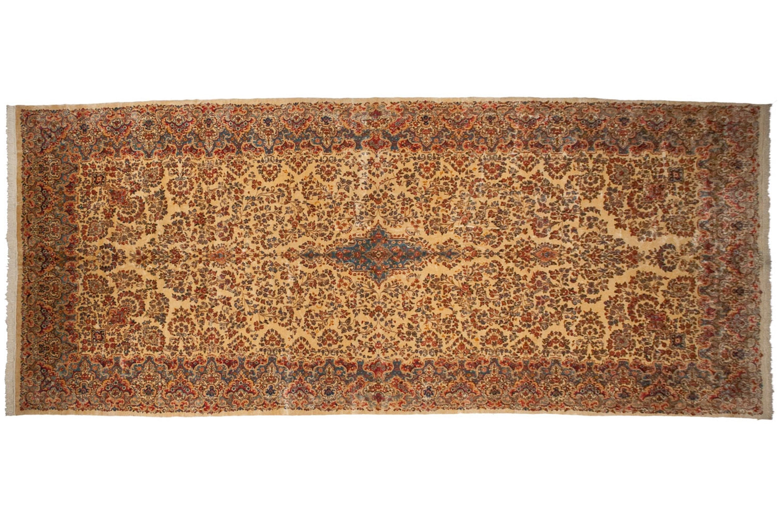 9.5x22.5 Vintage Kerman Carpet-0