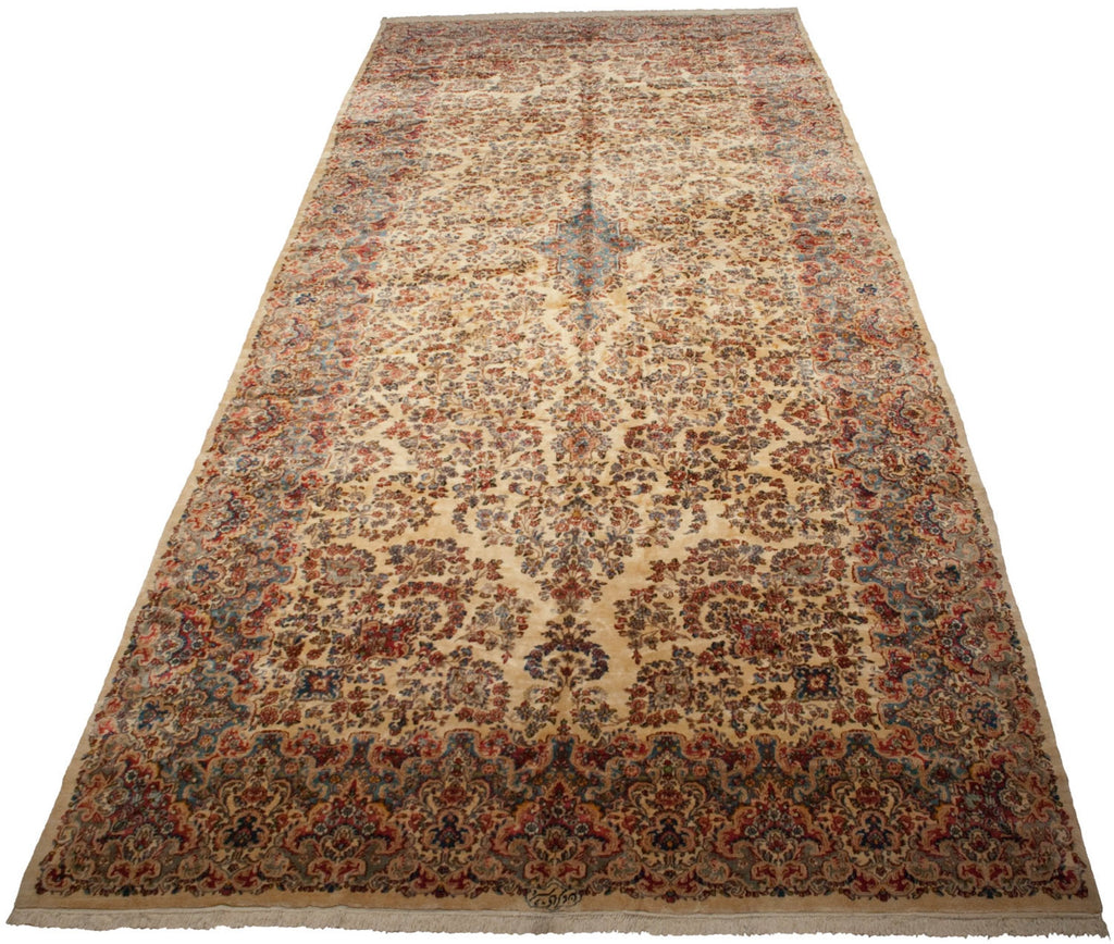 9.5x22.5 Vintage Kerman Carpet-2