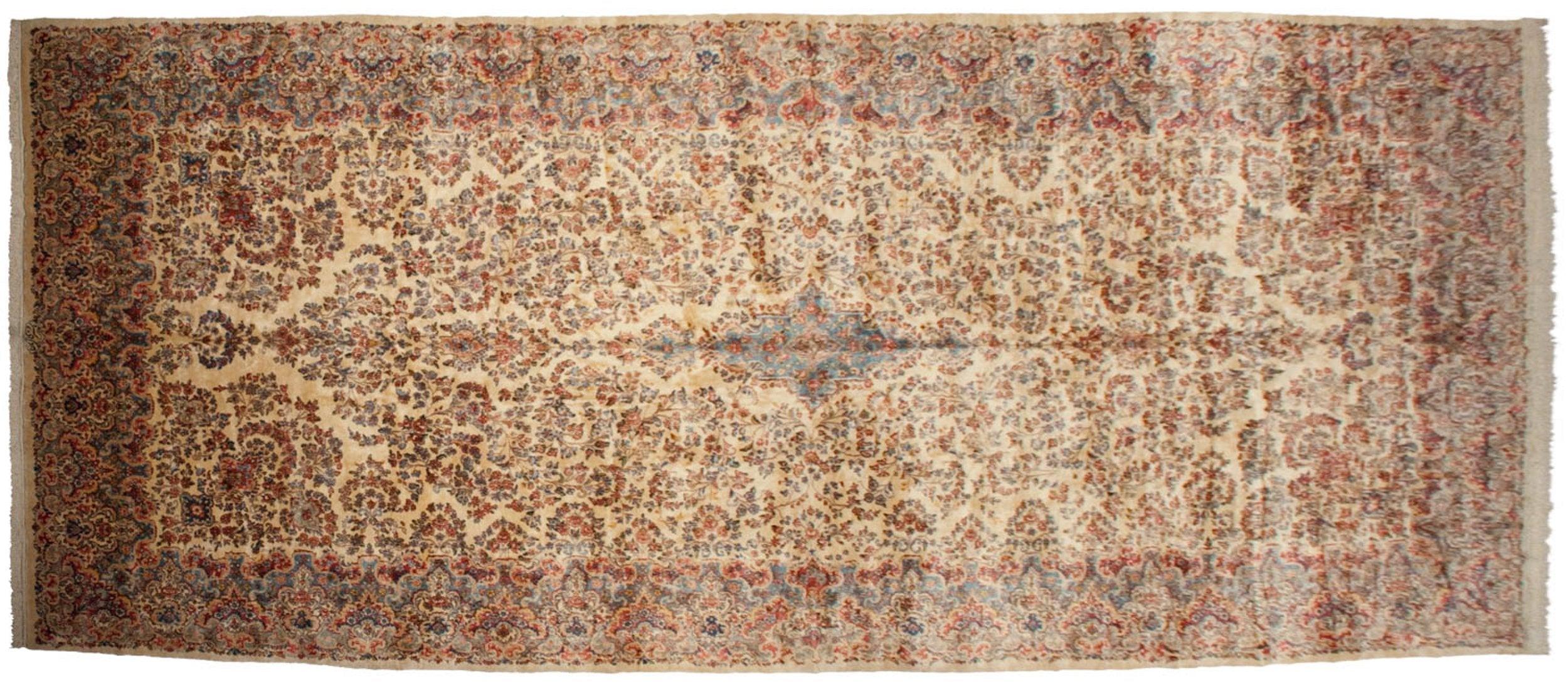 9.5x22.5 Vintage Kerman Carpet-3