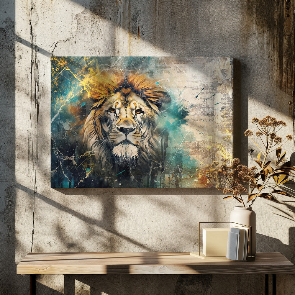 Wall art Lion Animal Vintage Art Illustration Wallart 04-4