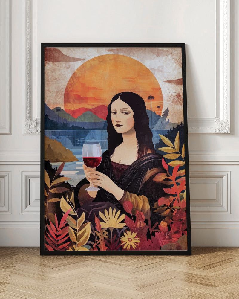 Wall art Mona Lisa Chill Out  Watercolor Digital Painting